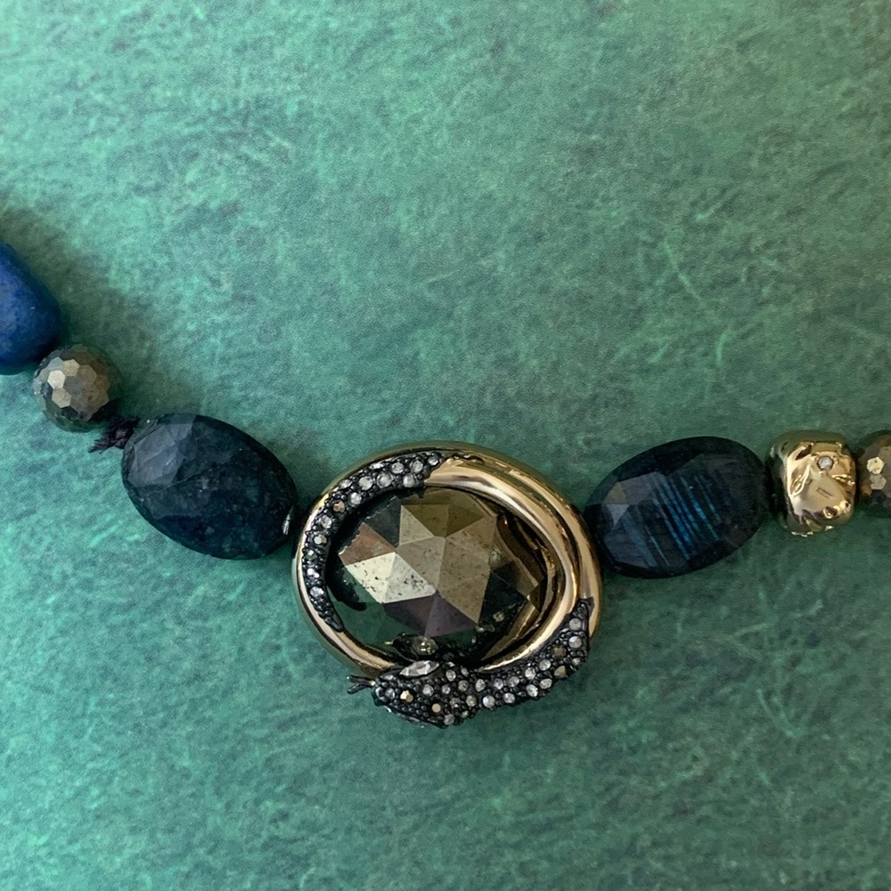 Alexis Bittar New Vanitas Coiled Snake Labradorite Beaded Statement Necklace - Picture 15 of 15